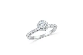 Diamond Engagement Ring 0.86 ct tw 14K White Gold DENG005