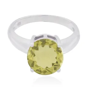 Drop-Dead Stone Lemon Quartz Silver Ring Traci Lynn Fashion Jewelry