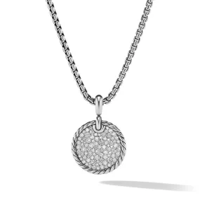 DY Elements Disc Pendant in Sterling Silver with Pavé Diamonds