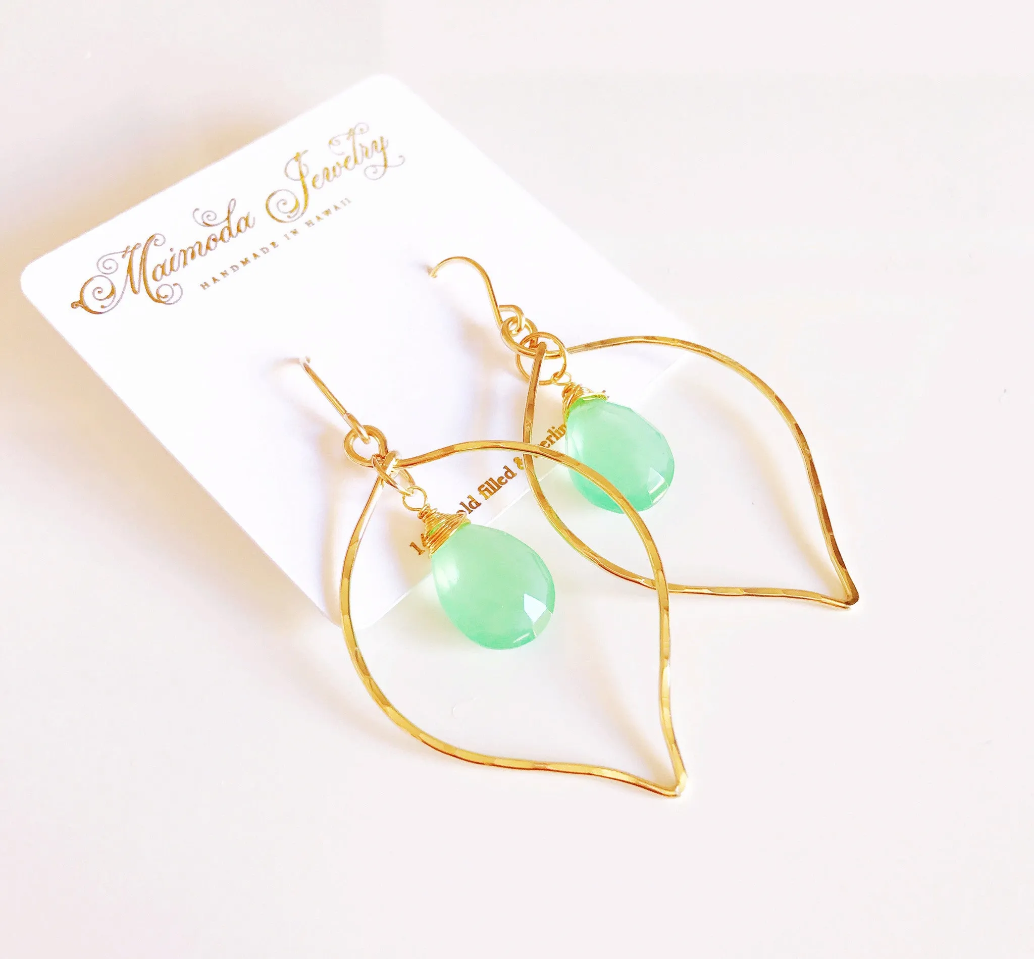 Earrings Doree - mint chalcedony (E347)