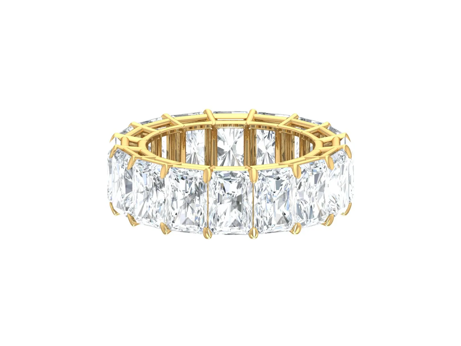 Emerald Cut Moissanite Full Eternity Band