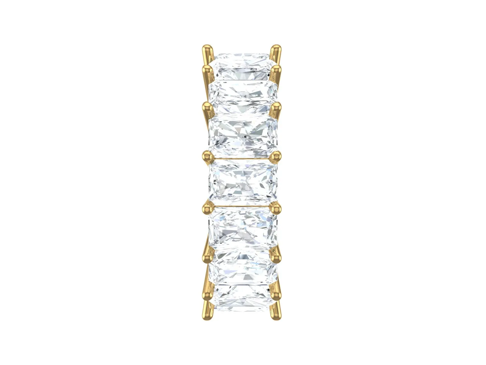 Emerald Cut Moissanite Full Eternity Band