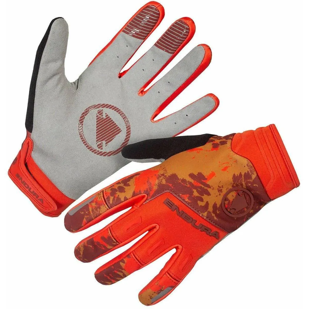 Endura SingleTrack Windproof Full Finger Cycling Gloves - Orange