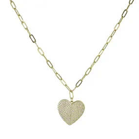 FANCY HEART PAPERCLIP NECKLACE