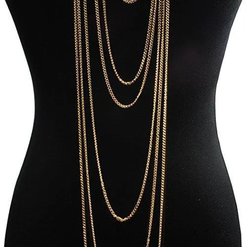 Fashion Gold Tone Bohemian Layered Sexy Bralette Body Chain Statement Beach Jewelry