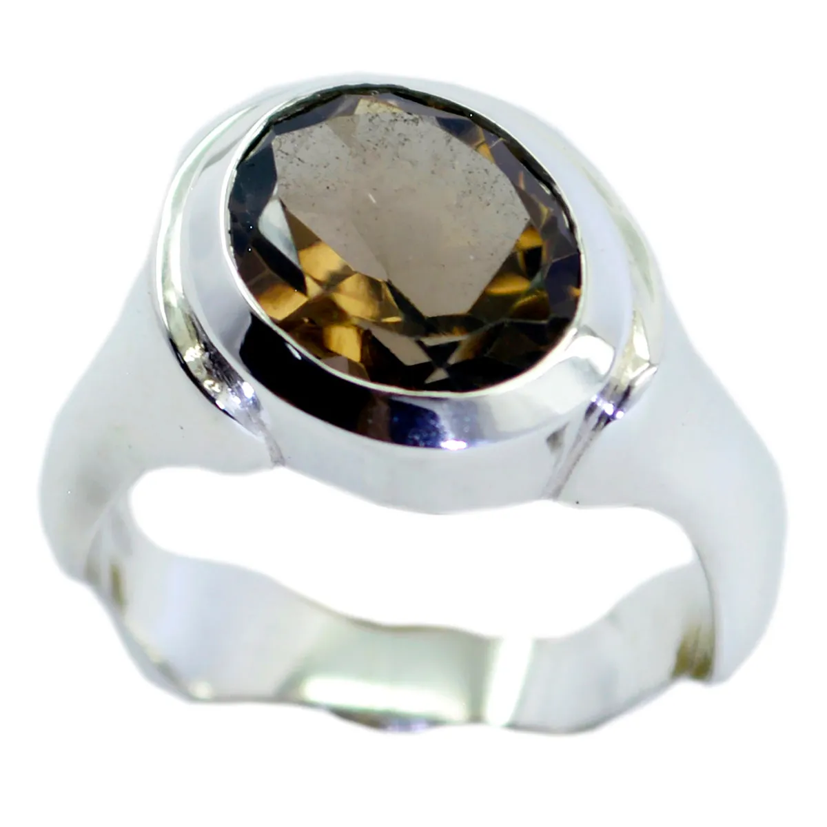 Genuine Gem Smoky Quartz 925 Sterling Silver Ring Jewelry Making Kit