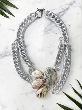 goddess choker - ocean jasper and rhodochrisite