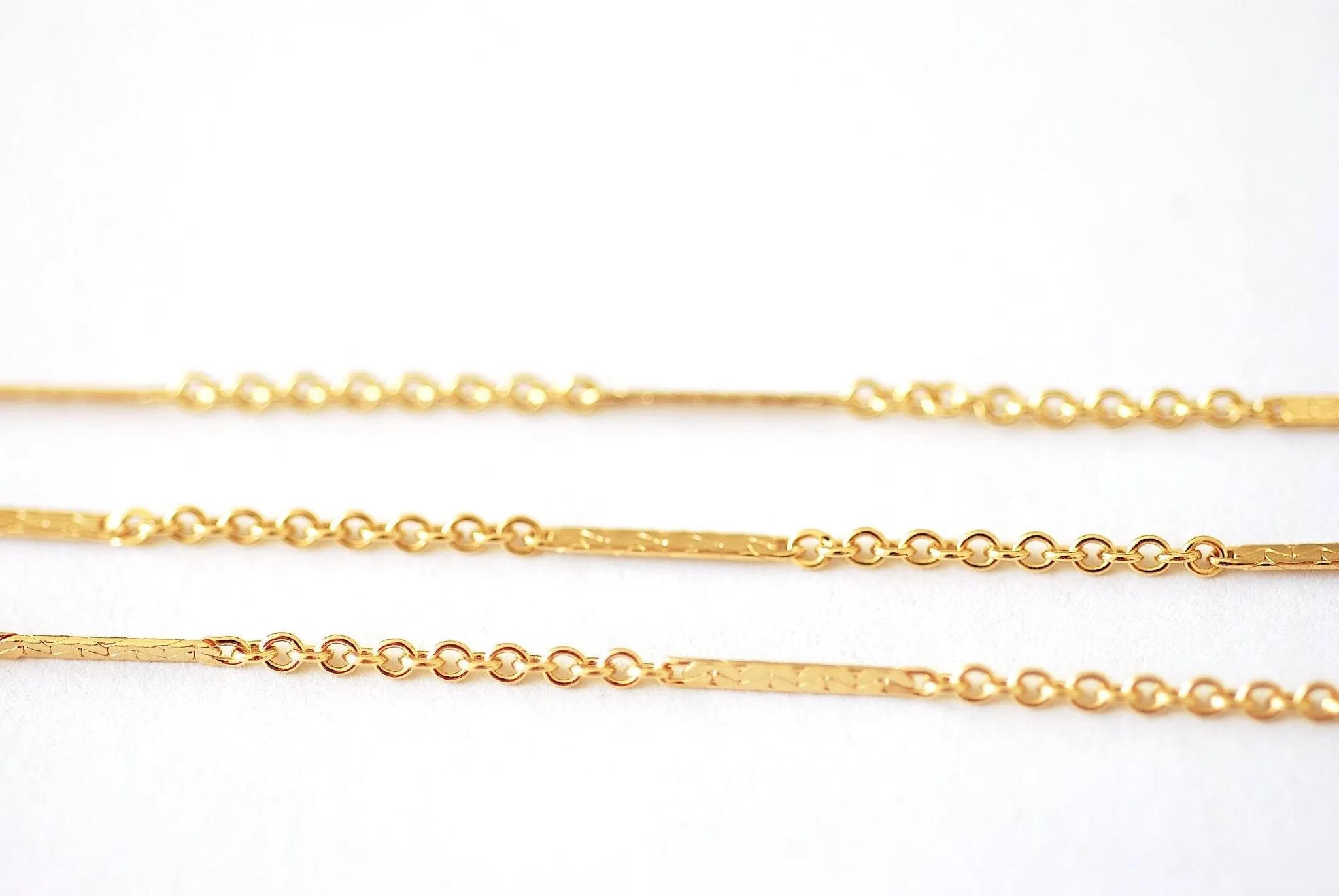 Gold Filled Bar Chain Sold  by foot Jewelry making Gold Filled Sterling Silver Flat Bar Fancy Chain Bulk Chain