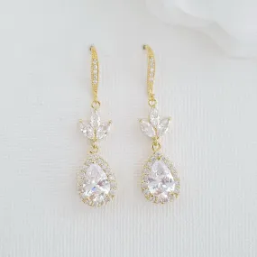 Gold Hook Earrings For Weddings- Lotus