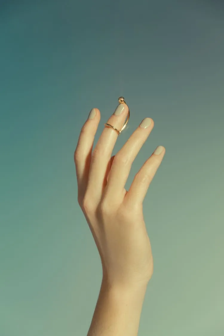 Gold nail ring