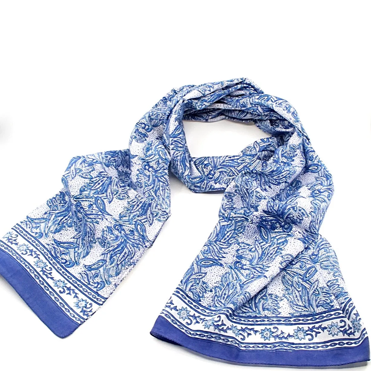 Hand Block Printed Scarf - Vine Leaves