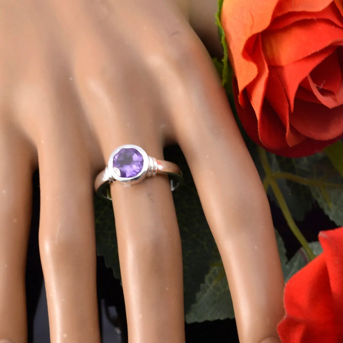 Handmade Gem Amethyst Solid Silver Rings Bridesmaids Jewelry Sets