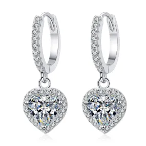 Heart Shaped Wrap Ear Clasp Moissanite Earrings