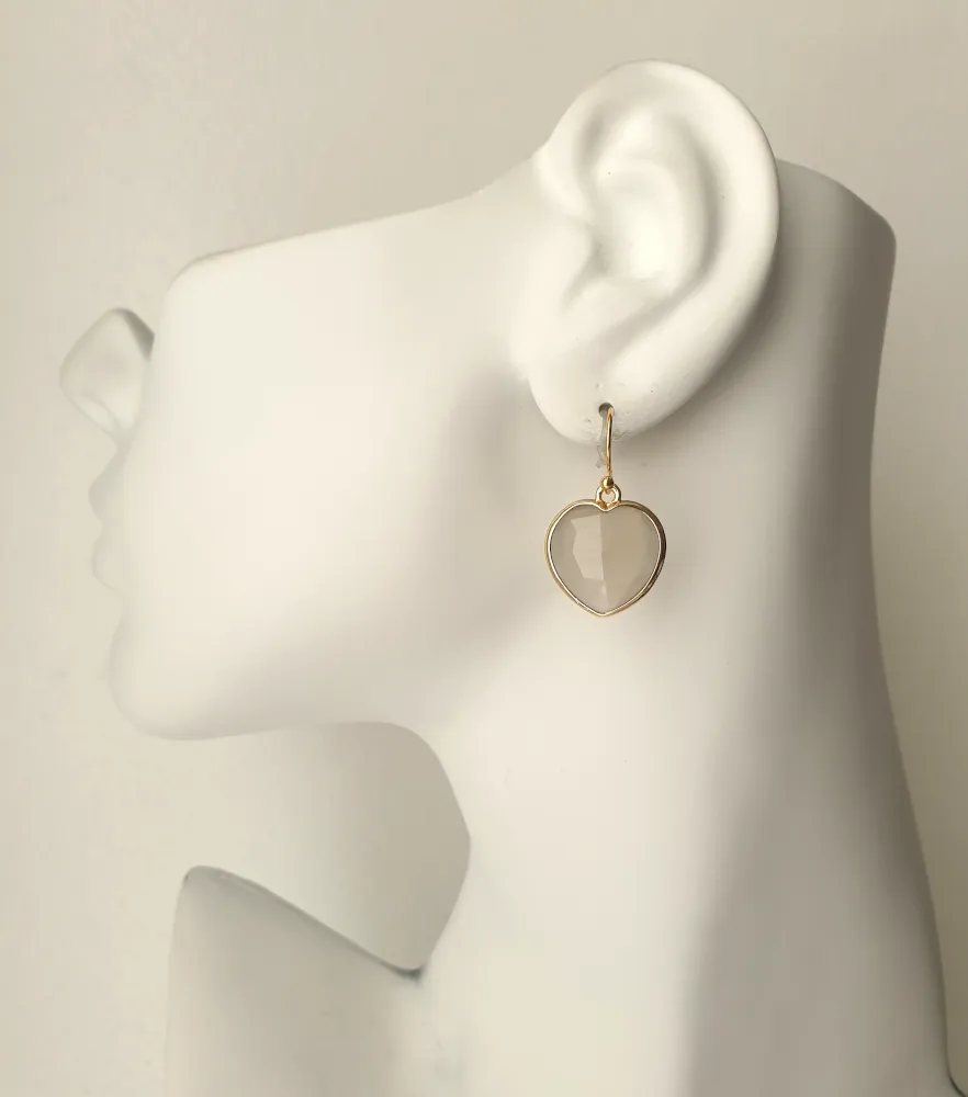 Hearts Single Drop Hook Earrings