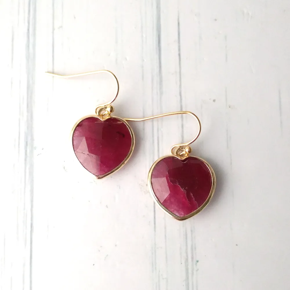 Hearts Single Drop Hook Earrings