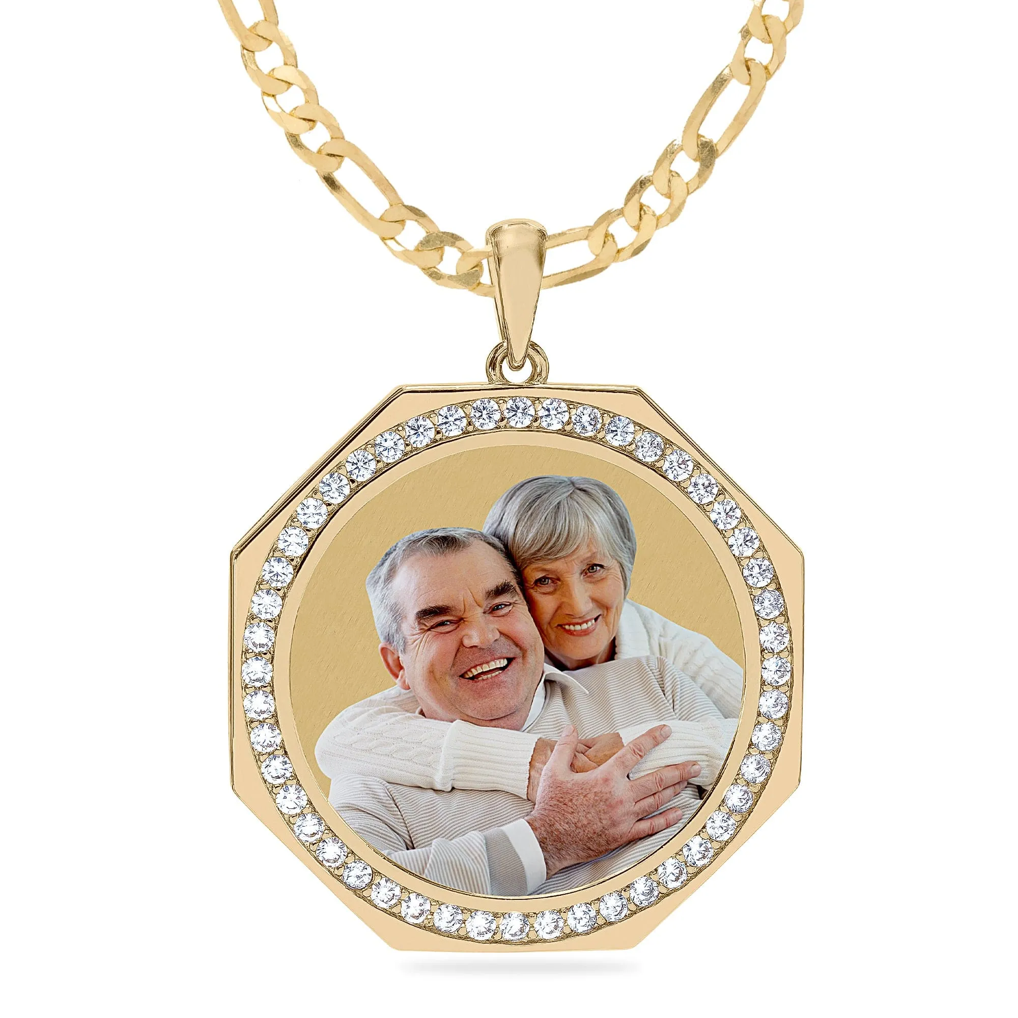 Iced Out Round Photo Pendant