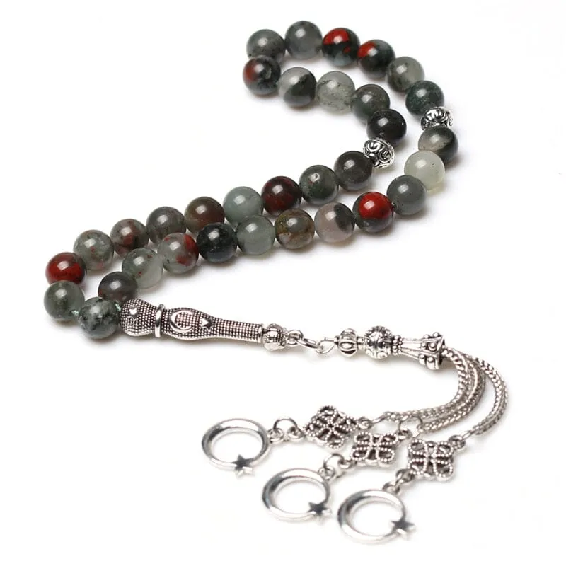 Islamic Prayer African Bloodstone Beads Necklace