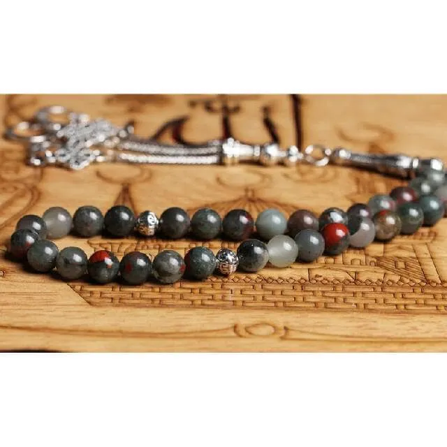 Islamic Prayer African Bloodstone Beads Necklace