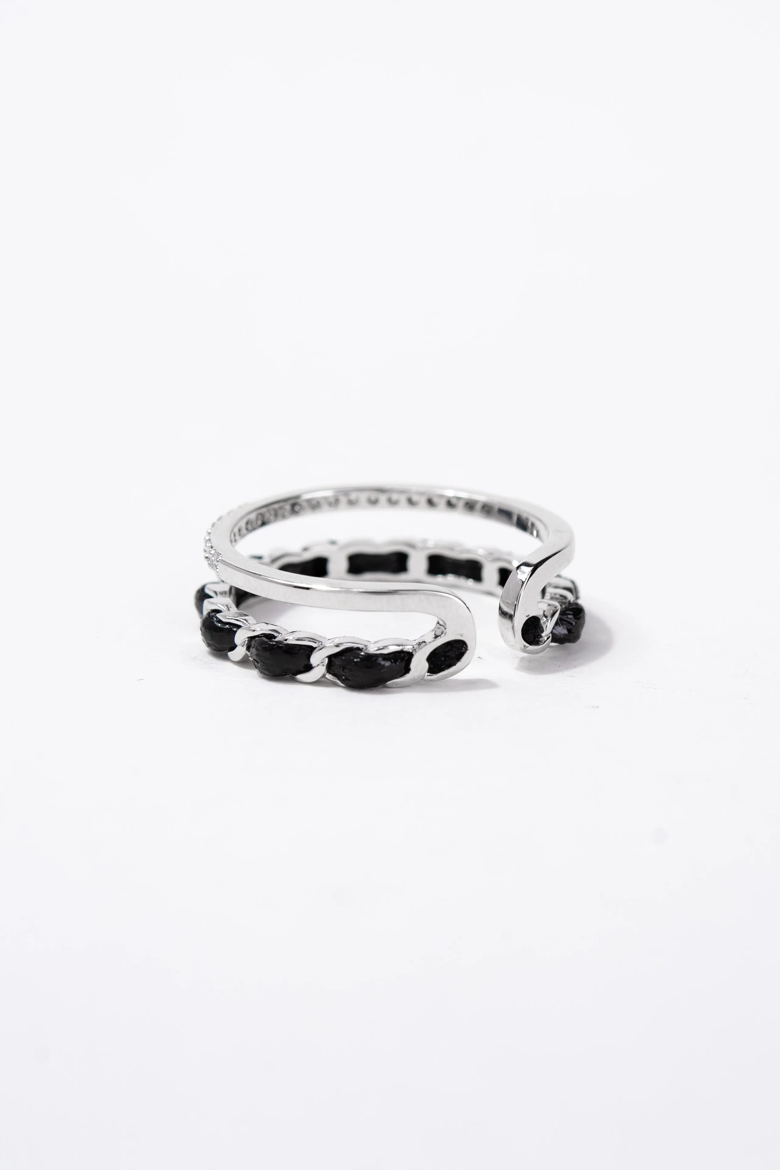 Jayda CZ Rope Rhinestone Cuff Ring