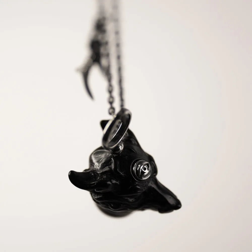 Kitsune pendant black - final sale