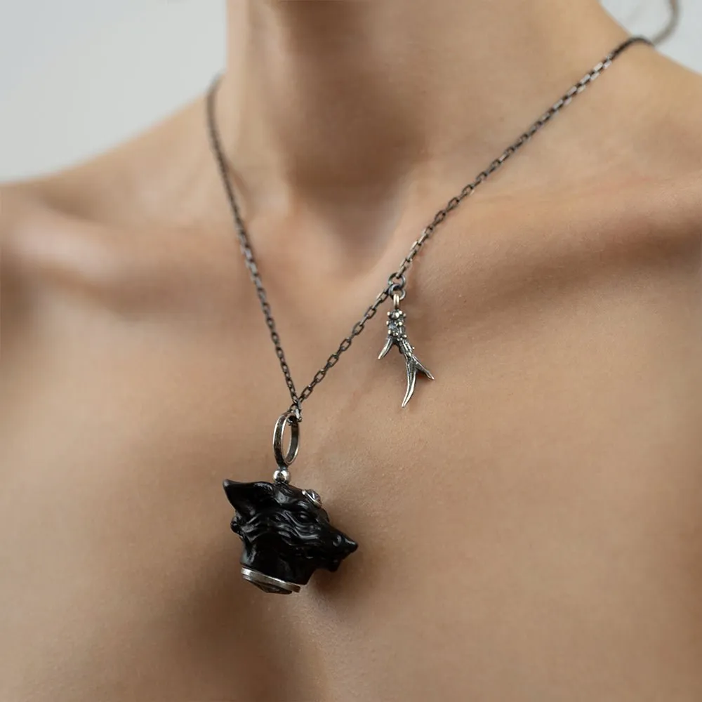 Kitsune pendant black - final sale