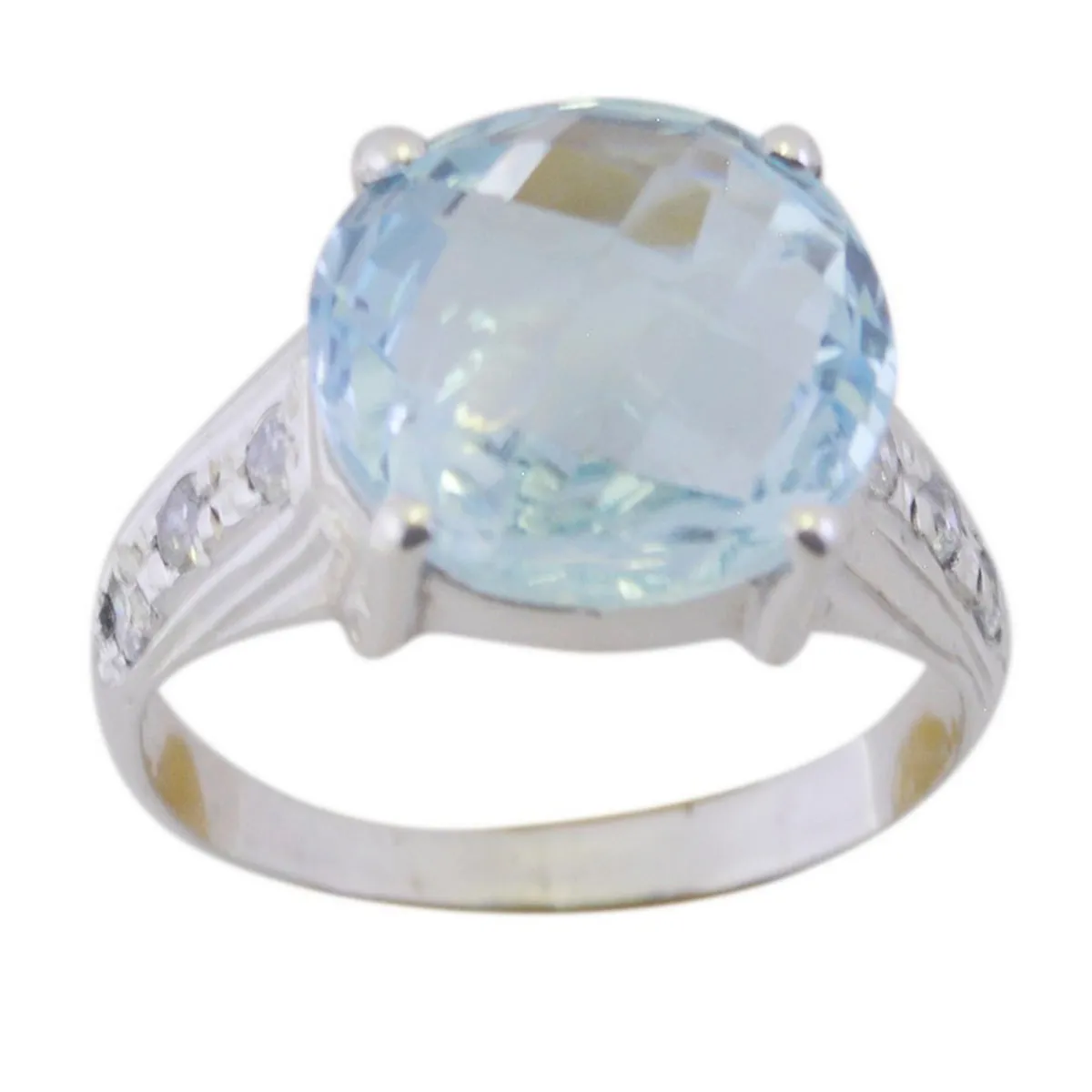 Lovesome Gemstone Blue Topaz 925 Sterling Silver Rings Man Jewelry