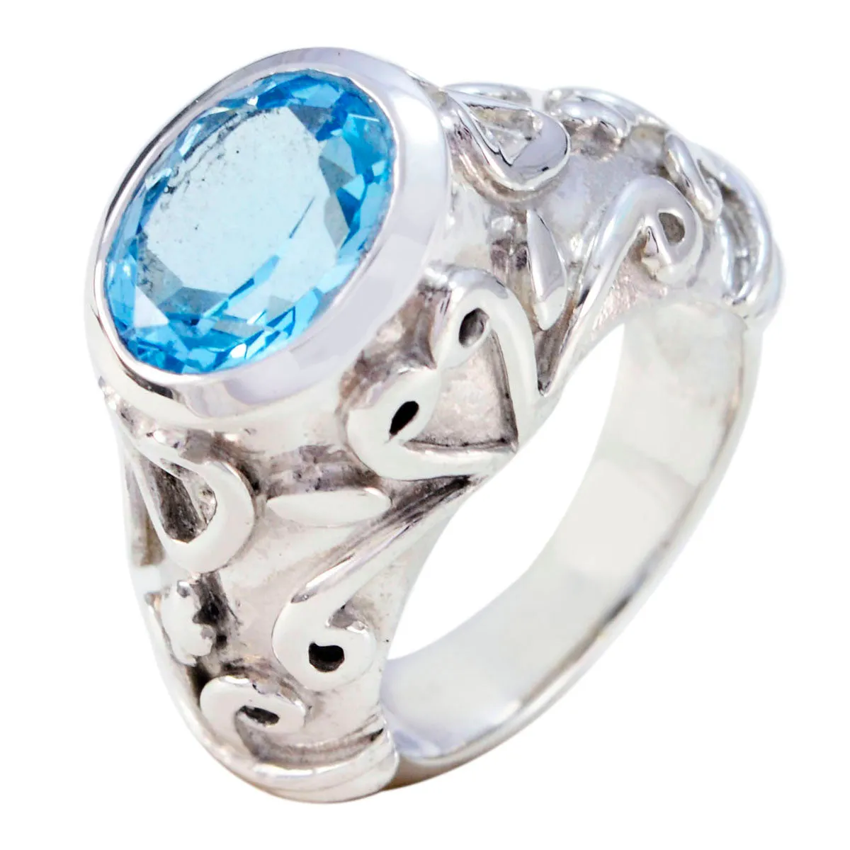 Mesmeric Gemstones Blue Topaz Sterling Silver Ring Jewelry Names