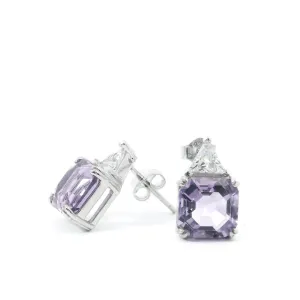 Natural Amethyst Octagon Stud Earrings