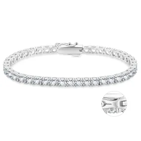 【NEW】4mm 925 Sterling Silver CZ Diamond Tennis Bracelet KRKC