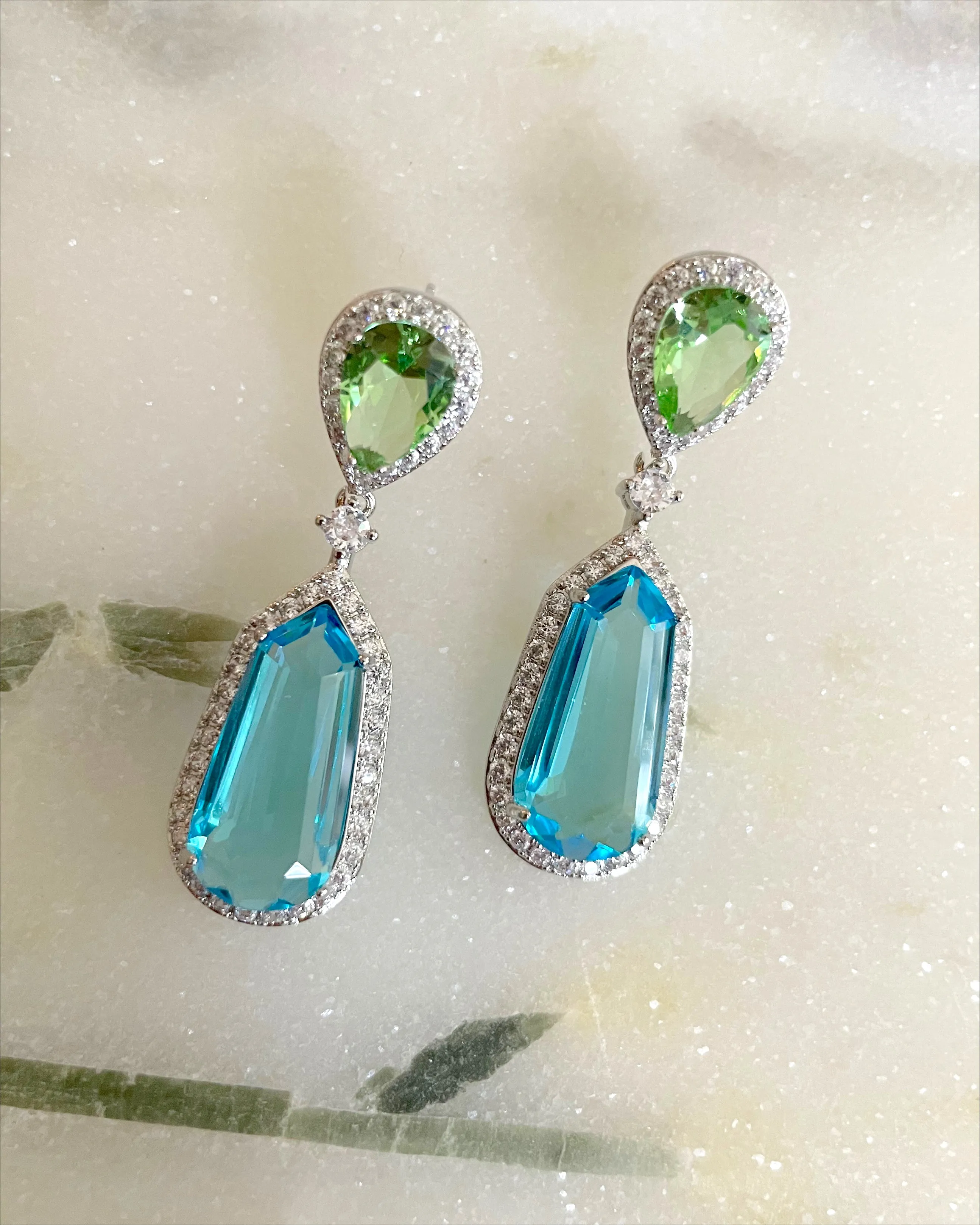 Ocean zirconia earrings