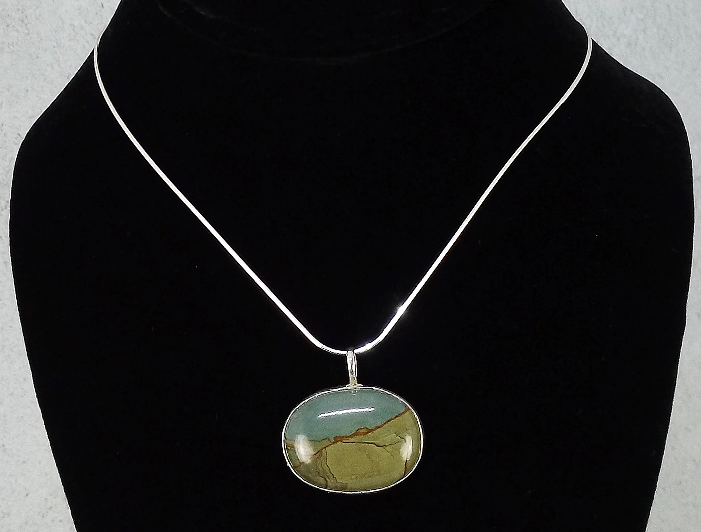 Owyhee Picture Jasper Pendant in Sterling Silver