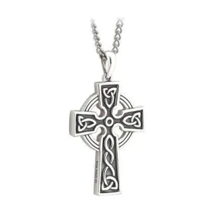 Oxidised Celtic Cross Pendant (double-sided)