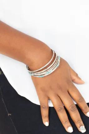 Paparazzi Bracelet ~ Stackable Sparkle - Blue Bangle Bracelet