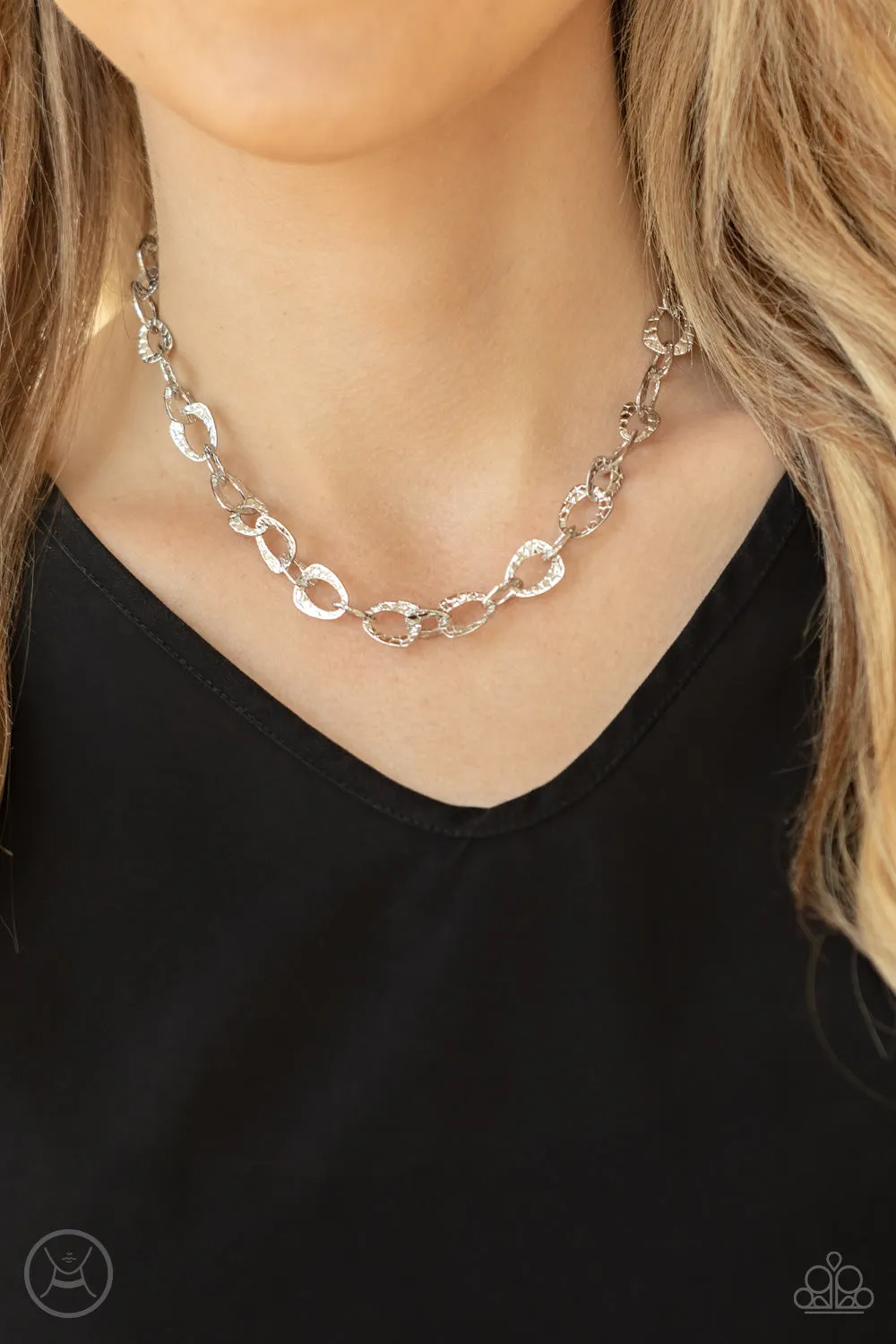 Paparazzi Urban Safari - Silver Choker Necklace