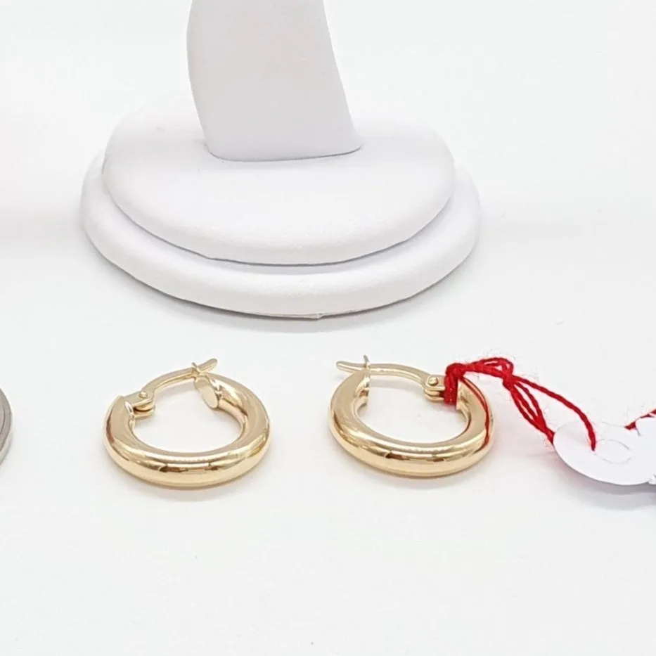 Plain Hoop Earrings 18K Gold