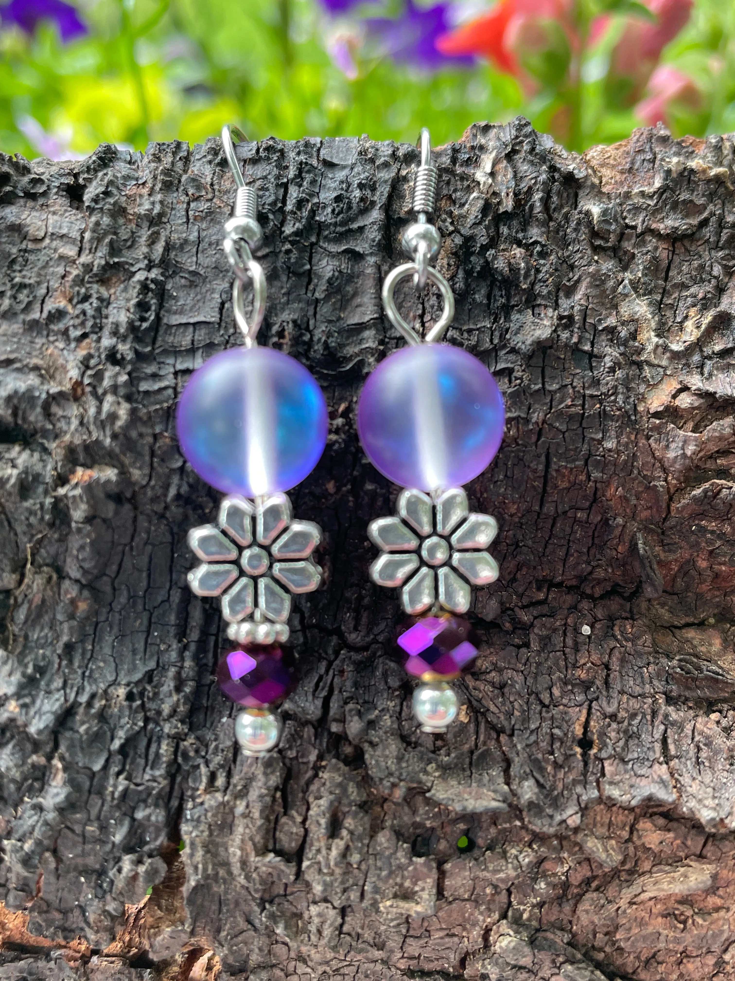 Purple Flower Necklace Set