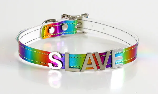 Rainbow Steel Letter Name Choker