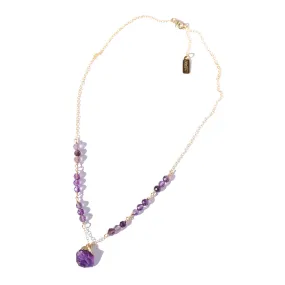 Raw Amethyst Gold Filled Necklace