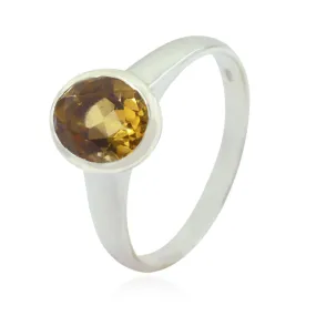 Riyo Appealing Stone Citrine Sterling Silver Rings Signature Jewelry