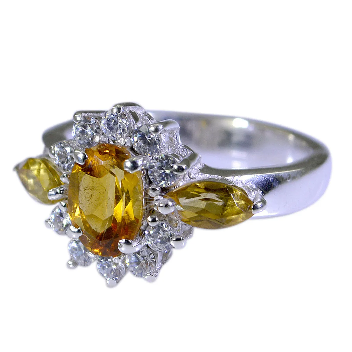 Riyo Bonnie Gemstones Citrine Solid Silver Rings Tragus Jewelry