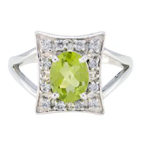 Riyo Comely Gemstone Peridot 925 Silver Rings Forever Brilliant