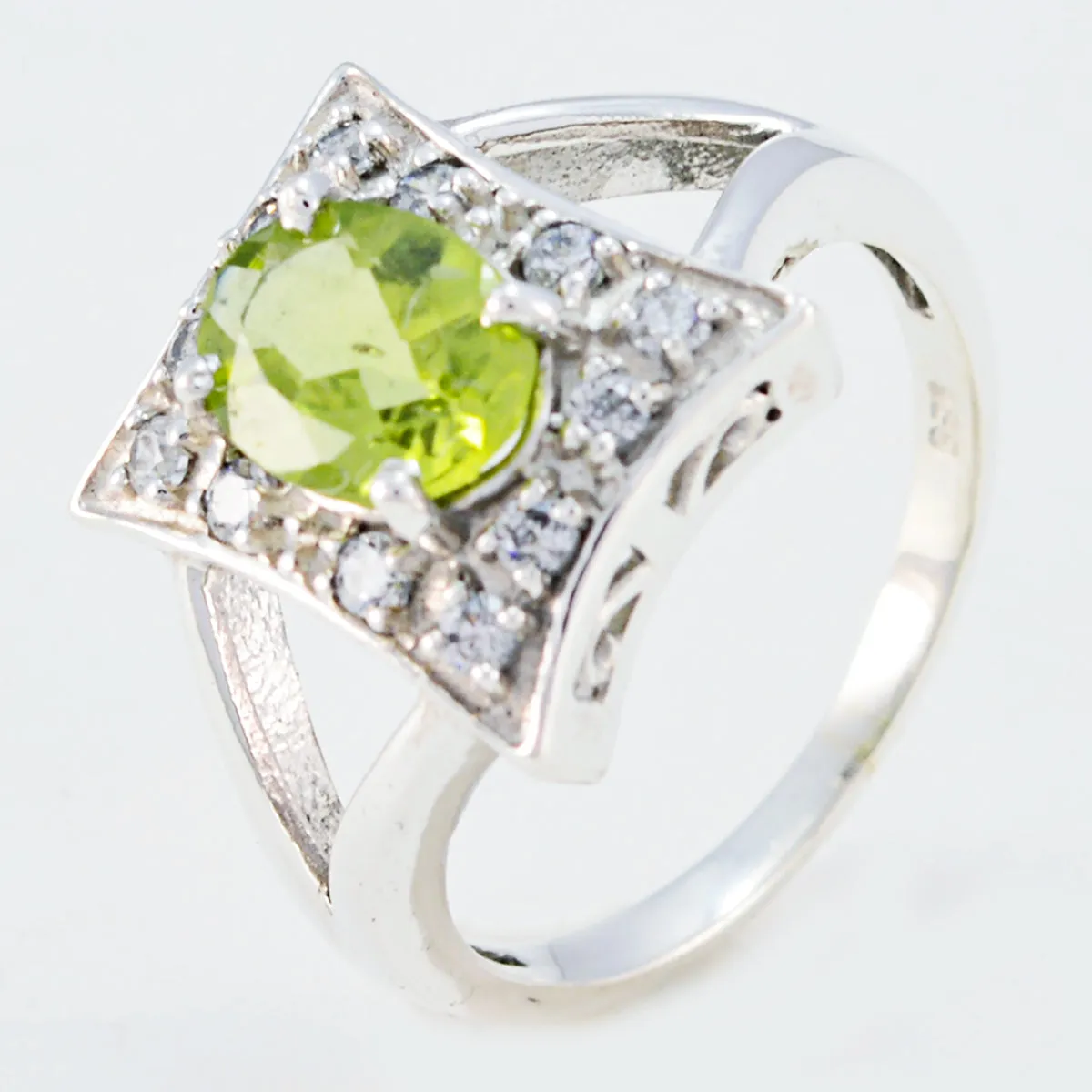 Riyo Comely Gemstone Peridot 925 Silver Rings Forever Brilliant