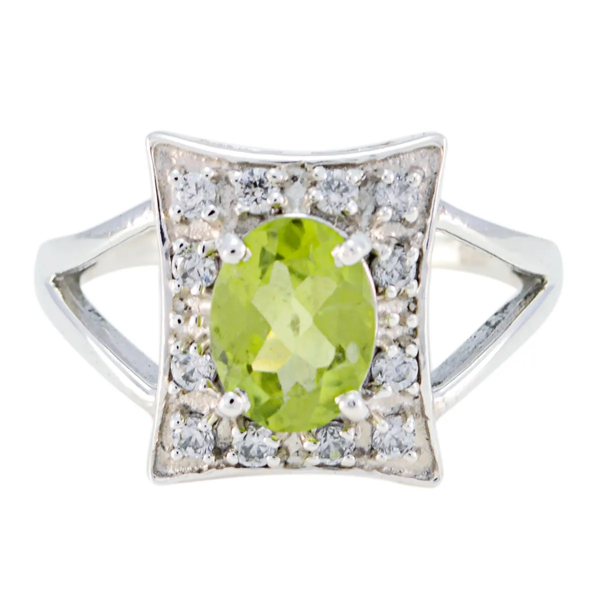 Riyo Comely Gemstone Peridot 925 Silver Rings Forever Brilliant