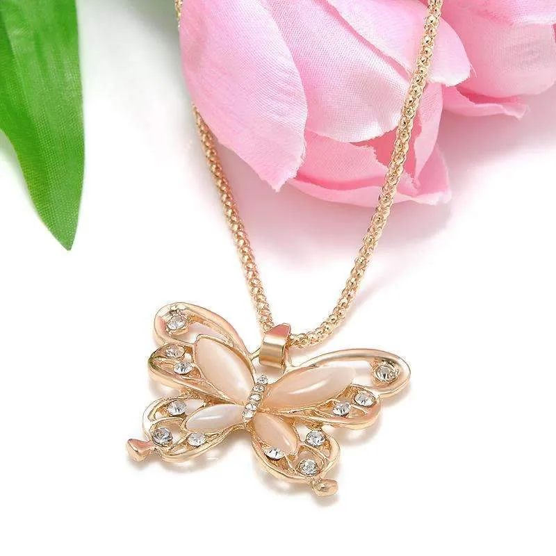 Rose Gold Butterfly Necklace