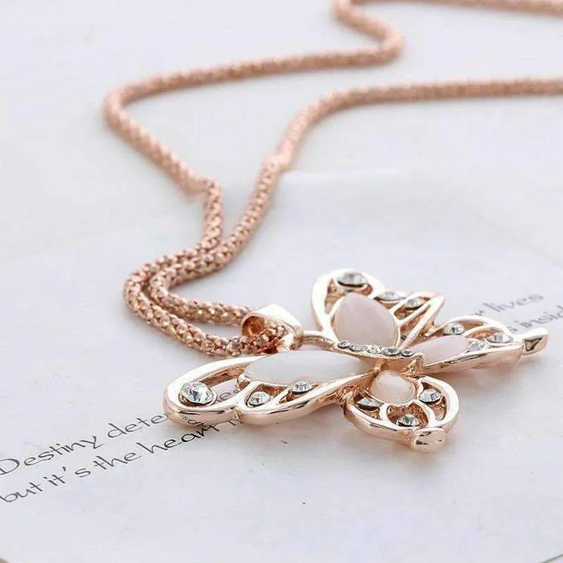 Rose Gold Butterfly Necklace