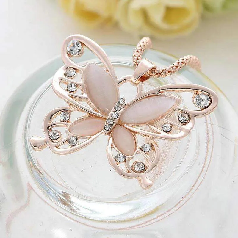 Rose Gold Butterfly Necklace