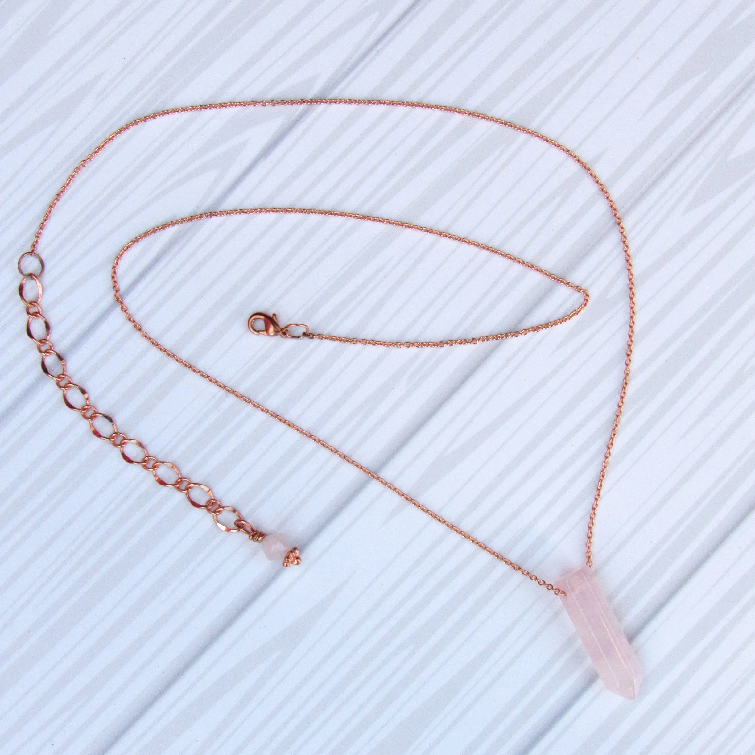 Rose Quartz Point Necklace