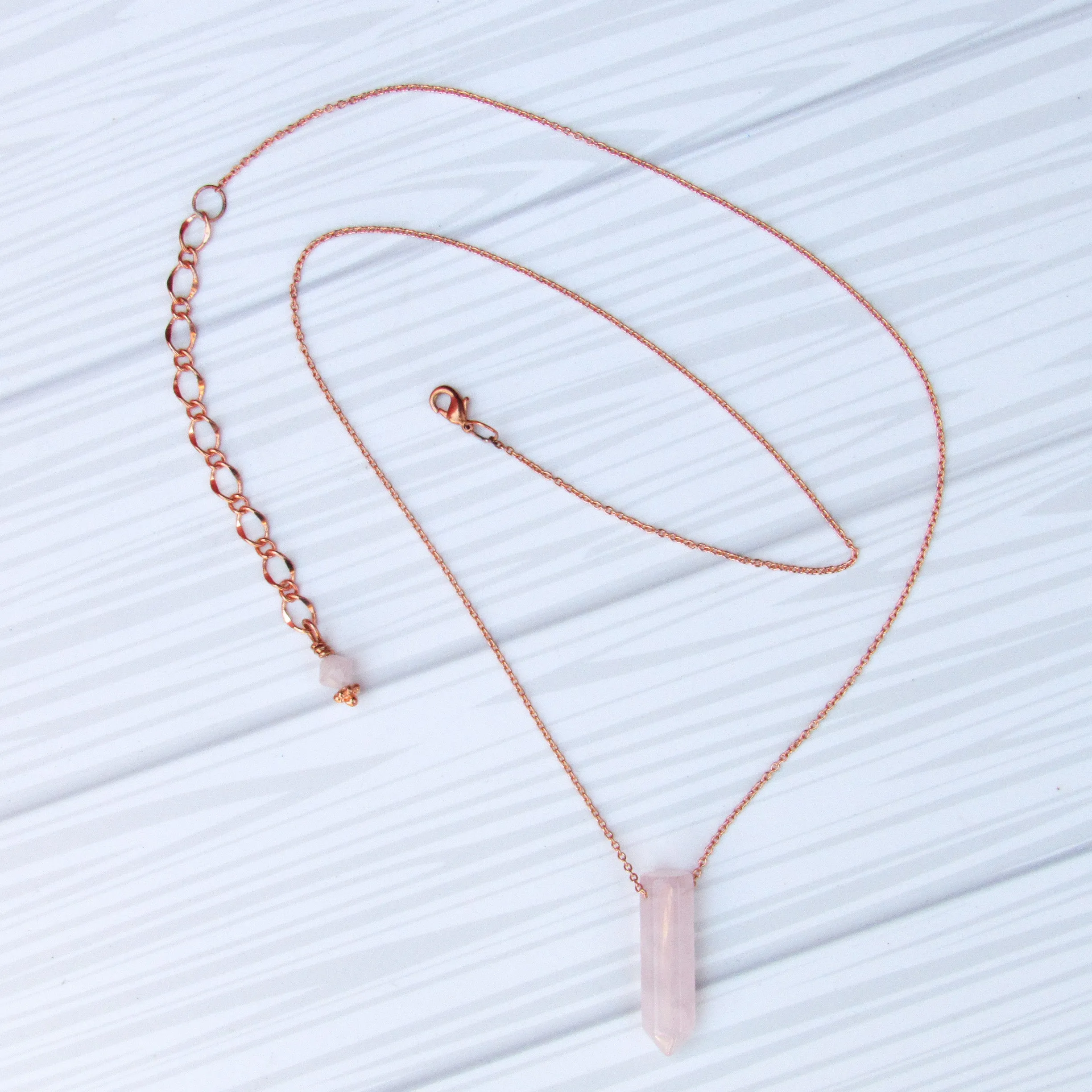 Rose Quartz Point Necklace