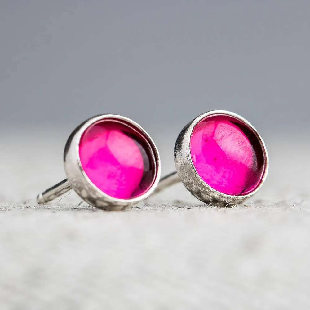 Ruby Gemstone Stud Earrings