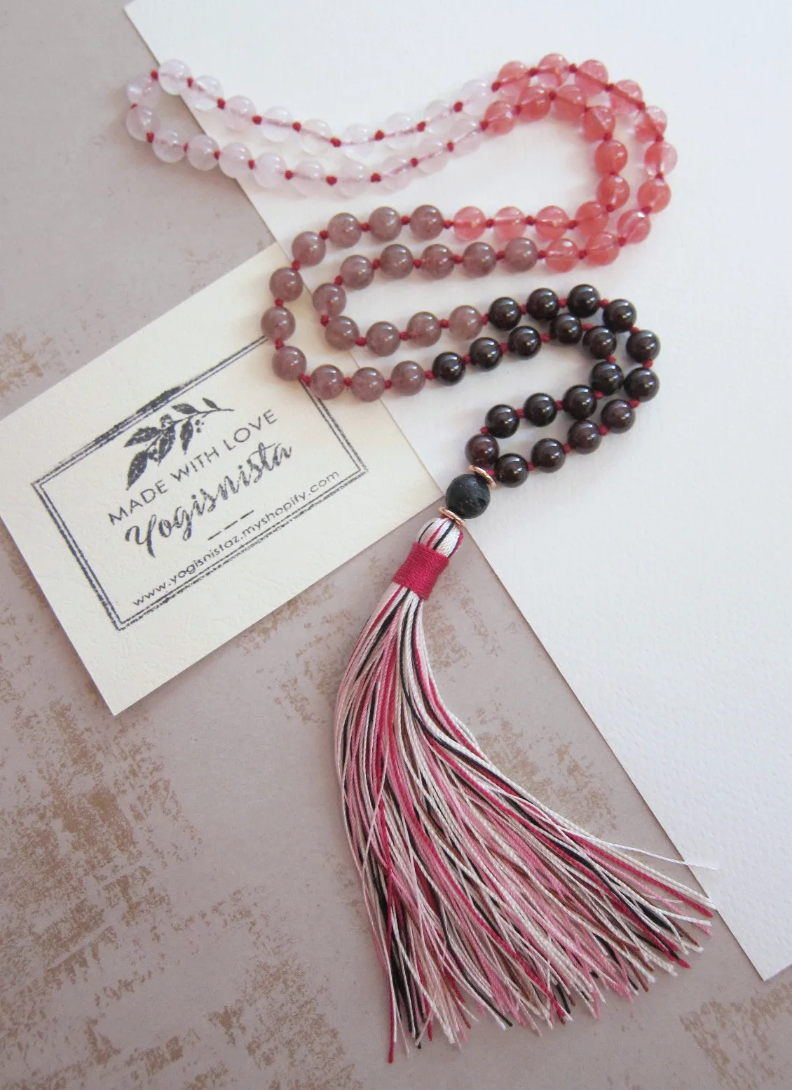 SALE - Waves of Love Ombre Mala Tassel Necklace